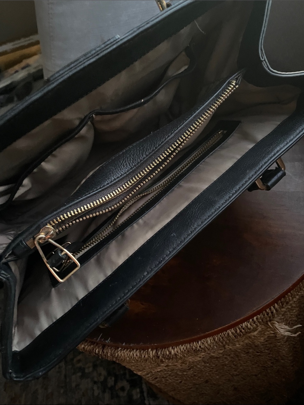 Olivia Harris Tribeca Black Hunger Quilted Satchel with Gold Stud Detailing - Picture 4 of 6